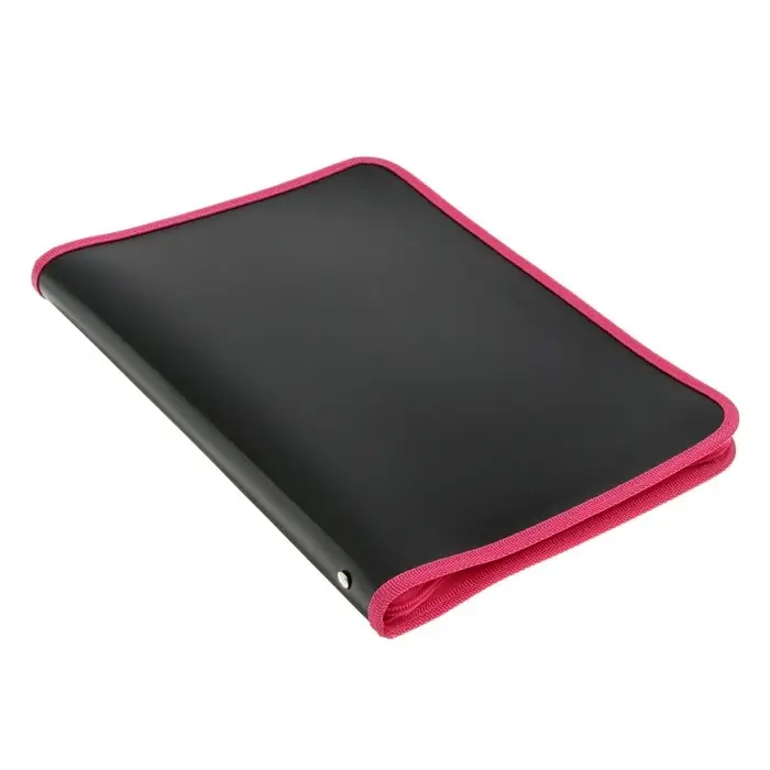 Папка пластиковая А4, 325 х 230 х 25 мм, молния вокруг, Calligrata Папка пластиковая А4, 325 х 230 х 25 мм, молния вокруг, Calligrata "Офис", ПМ-А4-11, 0.5 мм, цветная, текстура "песок", Black чёрная/малиновая