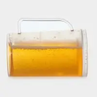 Пивная кружка, 380 мл, охлаждающая, пластик, прозрачная