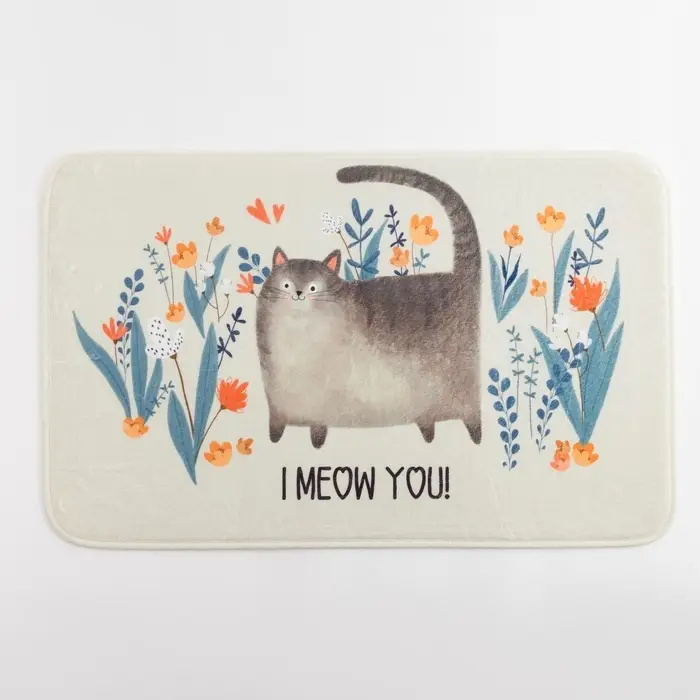 Коврик для ванной Этель I meow you, 80&times;50 см, велюр