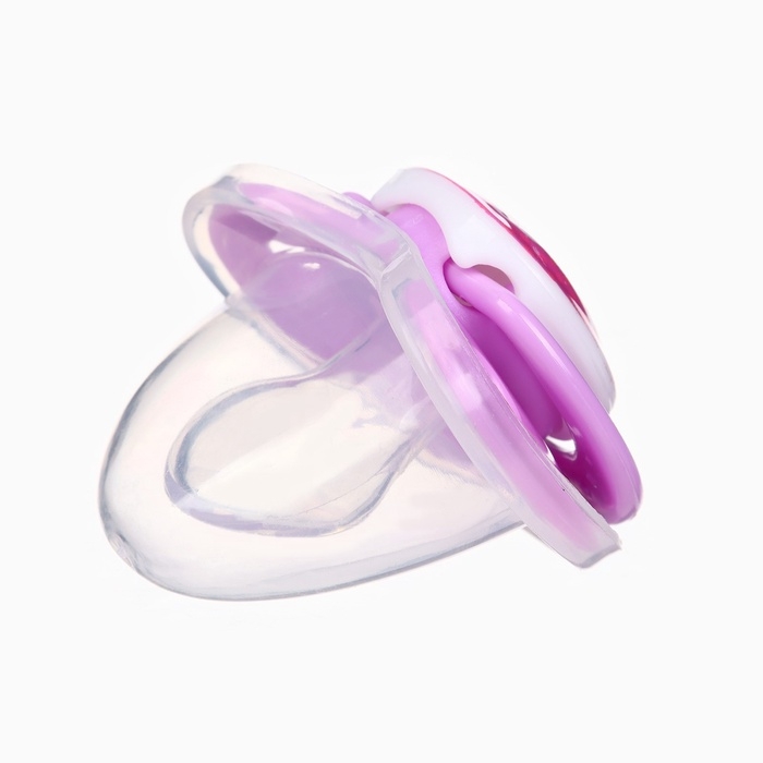 Пустышка ортодонт., с колпачком и держателем, от 0 мес., цвет Фиолет / Роз Пустышка ортодонт., с колпачком и держателем, от 0 мес., цвет Фиолет / Роз