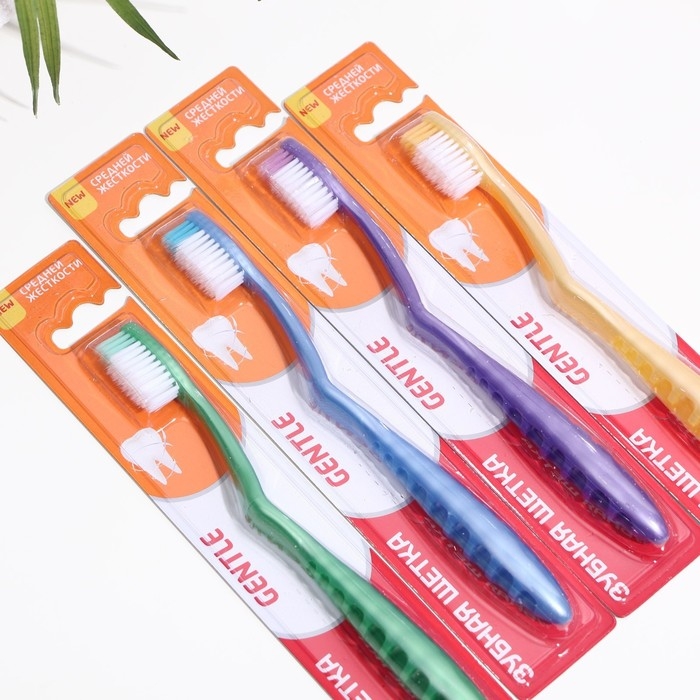 Зубная щётка Rendall Gentle, средней жёсткости, микс, 1 шт. Зубная щётка Rendall Gentle, средней жёсткости, микс, 1 шт.