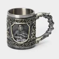 Кружка средневековая &laquo;Рыцарь&raquo;, 400 мл, нержавеющая сталь, серебристая