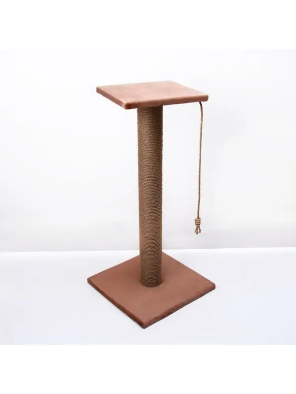 Когтеточка, 40&times;40&times;84 см, с высоким и толстым столбиком и площадкой, джут, МИКС