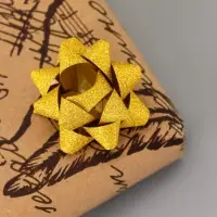 Подарочный Бант - звезда №3.5, с блестками, для упаковки подарков, набор 8 шт., МИКС