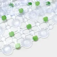 Коврик противоскользящий в ванну на присосках Доляна &laquo;Крапинка&raquo;, 36&times;66 см, зелёный