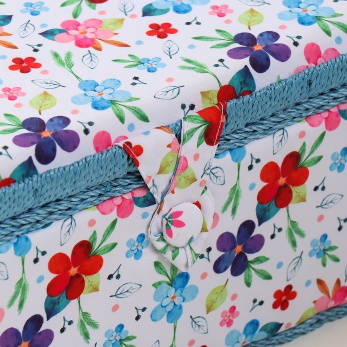 Шкатулка для рукоделия Шкатулка для рукоделия "Цветение на белом" 19х26х14,5 см