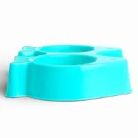 Миска двойная &laquo;Рыбы&raquo;, 2&times;250 мл, фигурная, пластик, голубая