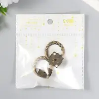 Ручка для шкатулки, ключницы &laquo;Молоточек косичка&raquo;, металл под бронзу, набор 2 шт.