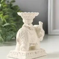 Подсвечник на 1 свечу &laquo;Слон индийский&raquo;, 10&times;10&times;6 см, гипс