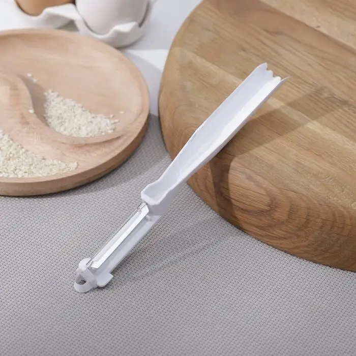 Овощечистка прямая, пластик ABC, 18 см, белая