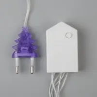 Гирлянда &laquo;Нить&raquo; 5 м, IP20, прозрачная нить, 50 LED, 8 режимов, 220 В, свечение фиолетовое