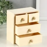 Шкатулка для росписи дерево &laquo;Комод&raquo;, 4 ящика 14&times;15.5&times;7.5 см