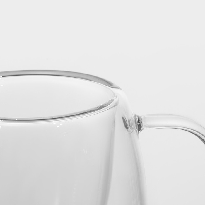 Кружка стеклянная с двойными стенками Magistro «Дуо», 80 мл, 9×7×6,3 см Кружка стеклянная с двойными стенками Magistro «Дуо», 80 мл, 9×7×6,3 см