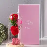 Фигурка световая колба RISALUX &laquo;Три розы&raquo;, LED - ночник, от батареек, 3&times;ААА 11&times;11&times;21.5 см