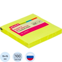 Стикеры Attache с клеев. краем 76х76, неон, желтый 100л