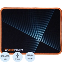Коврик для мыши BigTech  HMP0009 резина+ткань/23х18х0,2/черный