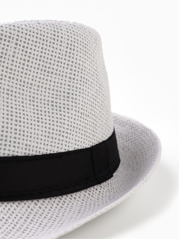 Шляпа мужская MINAKU "Плетеная", размер 58, цвет белый