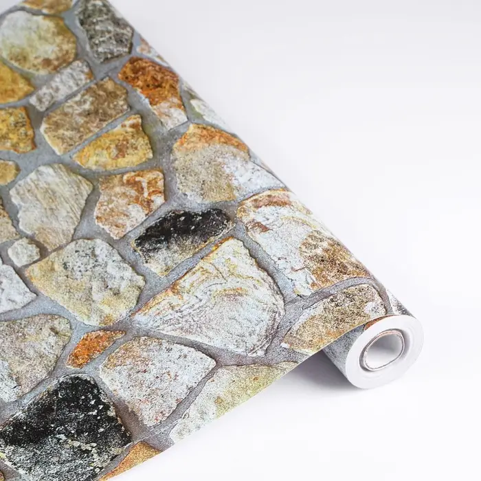 Плёнка самоклеящаяся TAKE IT EASY &laquo;Камень разноцветный&raquo;, рулон, 0.45&times;10 м, цвет коричневый/серый