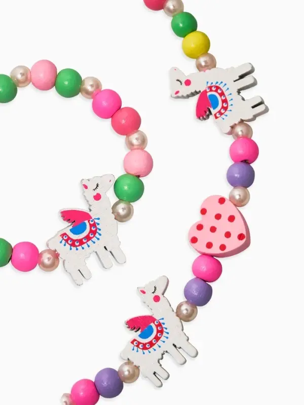 Набор детский &laquo;Выбражулька&raquo; 2 предмета: бусы, браслет, ламы, цветной