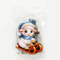 Елочные игрушки деревянные &laquo;Баран на санках&raquo;, набор 10 шт., 71&times;96 мм