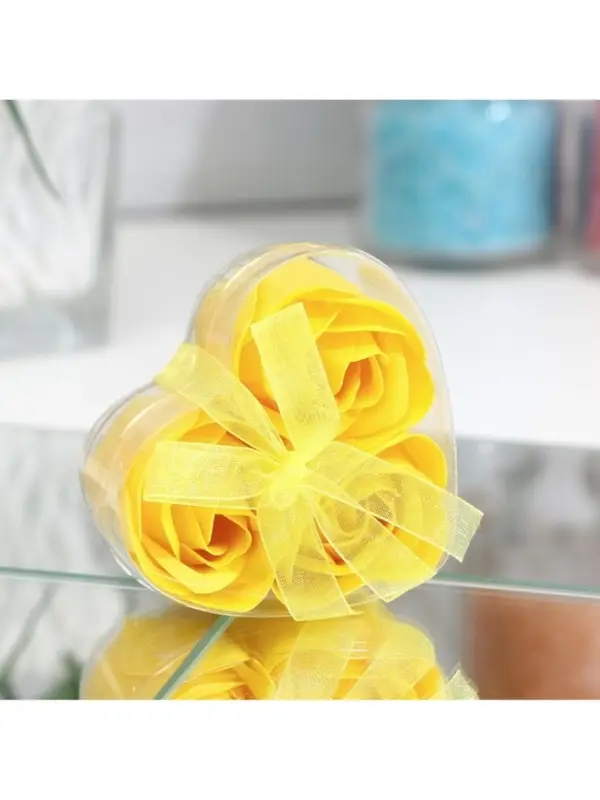 Мыльные розы, жёлтые, набор 3 шт.