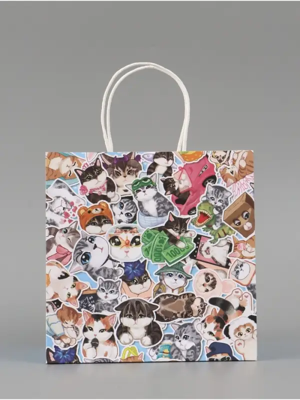 Пакет подарочный &laquo;Котики&raquo;, 22 х 22 х 11 см