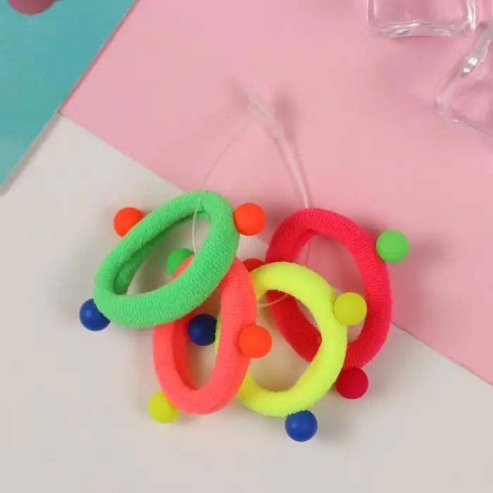 Резинка для волос  Резинка для волос "Милка" (набор 5 шт) колор бусинки, 2 см, микс