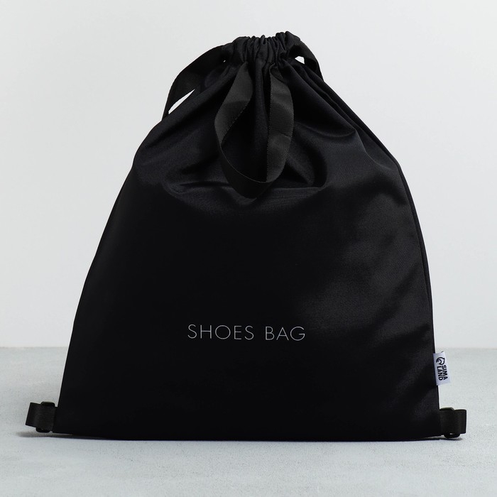 Мешок для обуви, чёрный, два вида ручек, текстиль 30×40 см Мешок для обуви, чёрный, два вида ручек, текстиль 30×40 см
