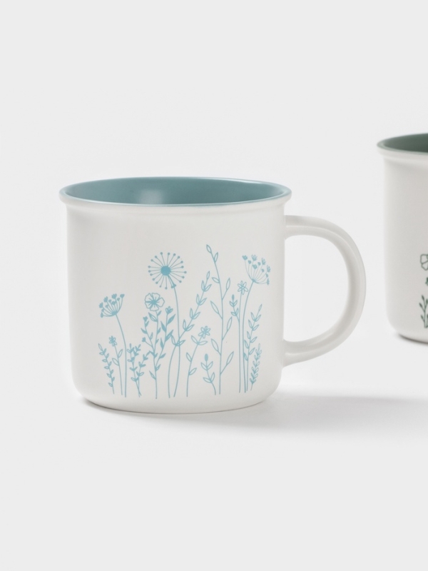 Набор кружек Доляна Набор кружек Доляна "Летний луг" 4 шт, 13х9,8х9 см, цвет белый