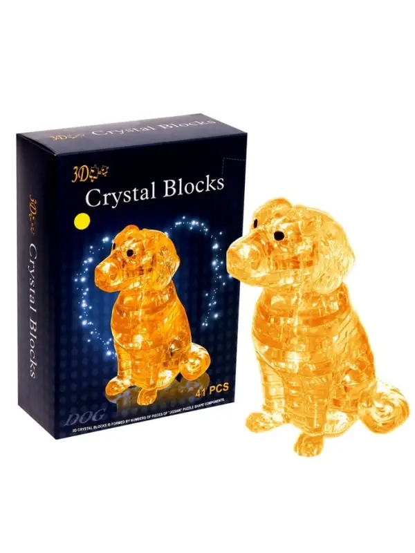 Пазл 3D кристаллический &laquo;Спаниель&raquo;, 41 деталь, МИКС