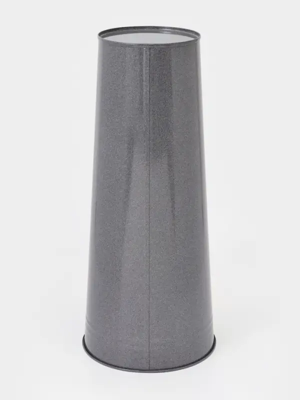 Вазон без ручек, 11 л, h=50 см, нержавеющая сталь, графитовый