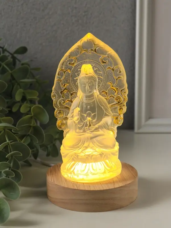 Фигурка светящаяся &laquo;Гуань Инь&raquo;, акрил, от USB, 8&times;8&times;14 см