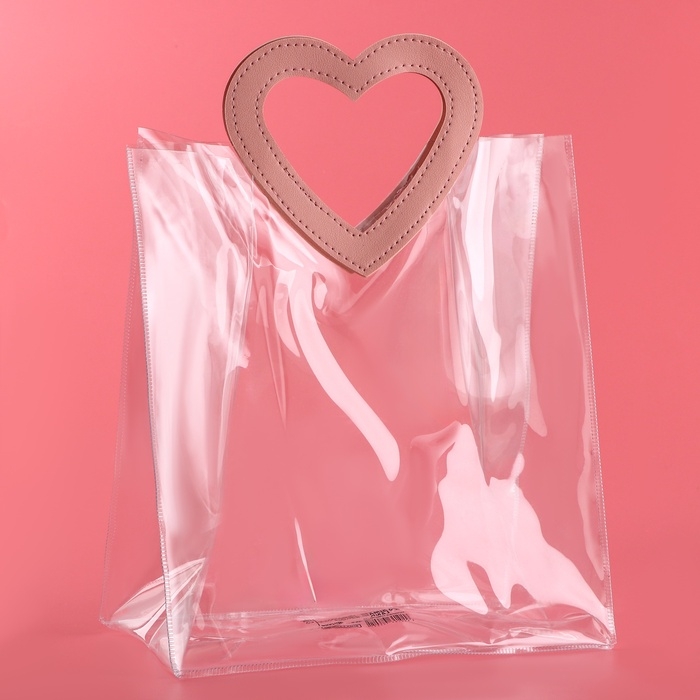 Пакет подарочный из ПВХ, розовый, 25 x 28 x 15 см Пакет подарочный из ПВХ, розовый, 25 x 28 x 15 см