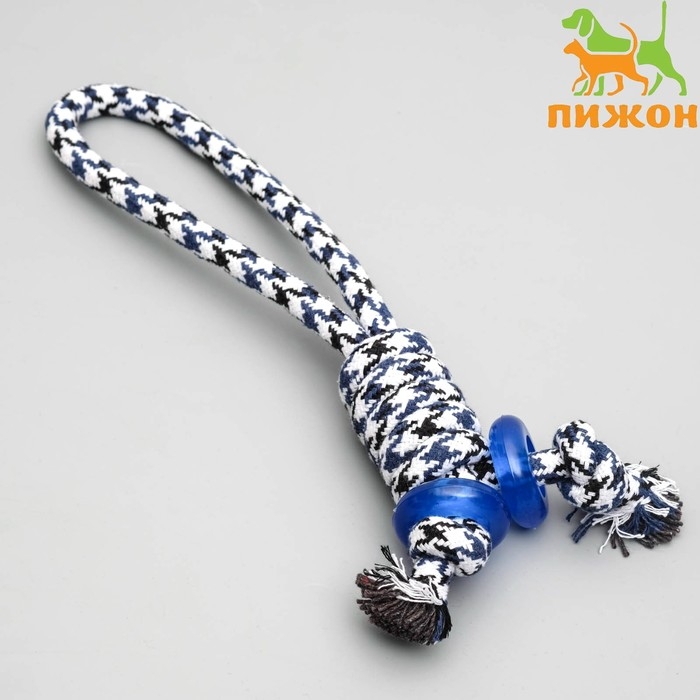 Игрушка канатная Игрушка канатная "Хвостики" с кольцами из термопластичной резины, 36 см, до 140 г, микс