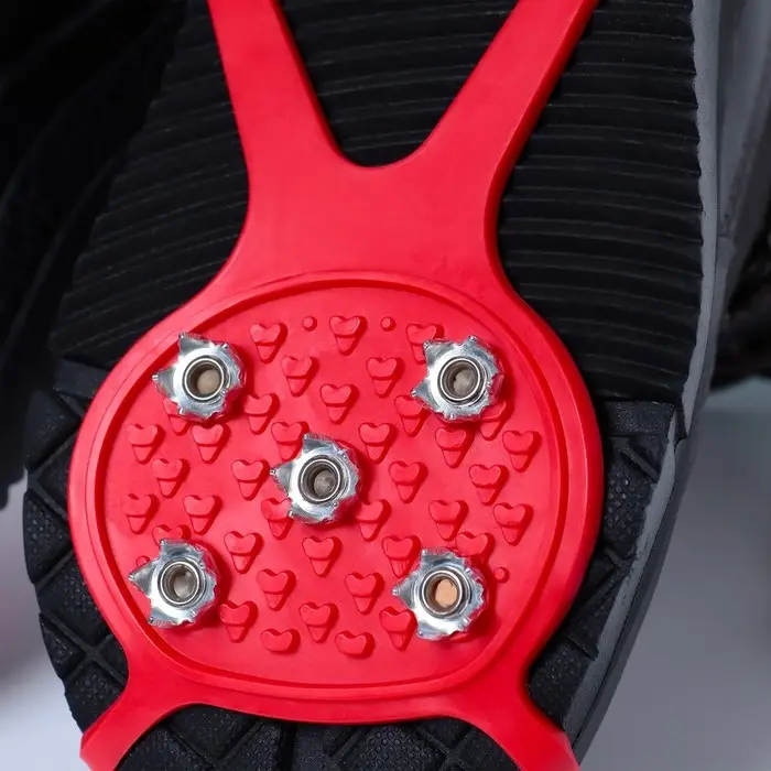 Ледоступы 5 шипов размер 26-35 , красные, детские