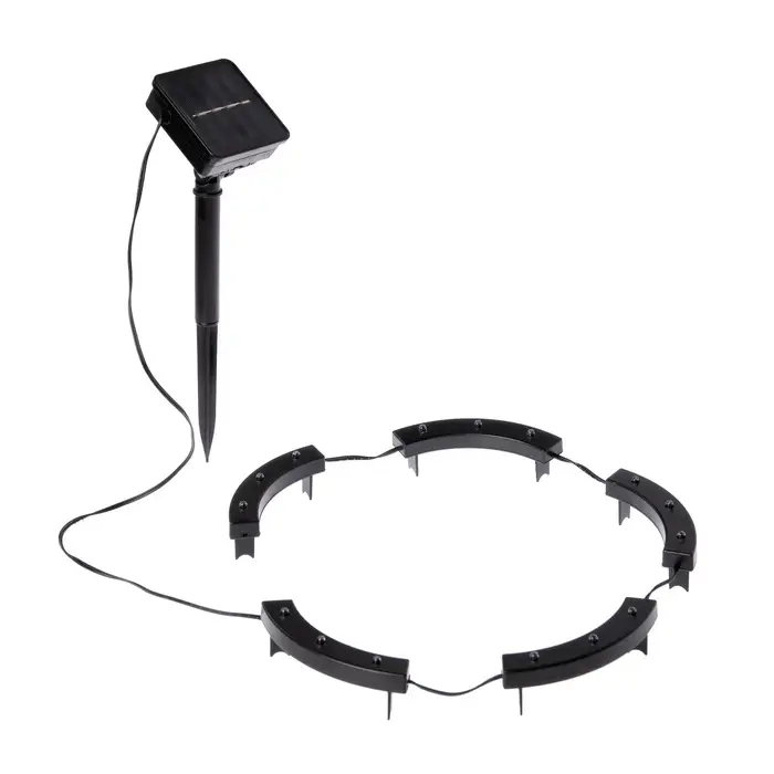 Садовый светильник &laquo;Обруч&raquo;, уличный, на солнечной батарее, 15 LED, свечение мульти