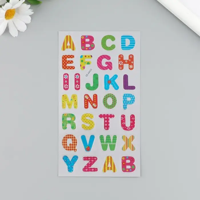 Наклейка пластик Наклейка пластик "Цифры/Буквы" МИКС 9,5х17,5 см