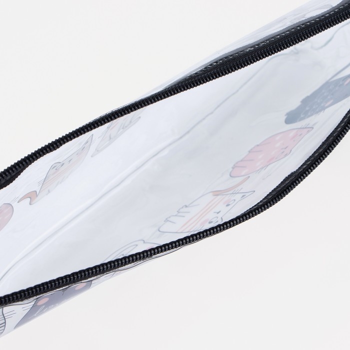 Косметичка-пенал на молнии, цвет чёрный/прозрачный Косметичка-пенал на молнии, цвет чёрный/прозрачный