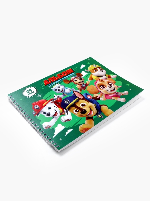 Альбом для рисования на гребне, А4, 24 листа, Paw Patrol Альбом для рисования на гребне, А4, 24 листа, Paw Patrol