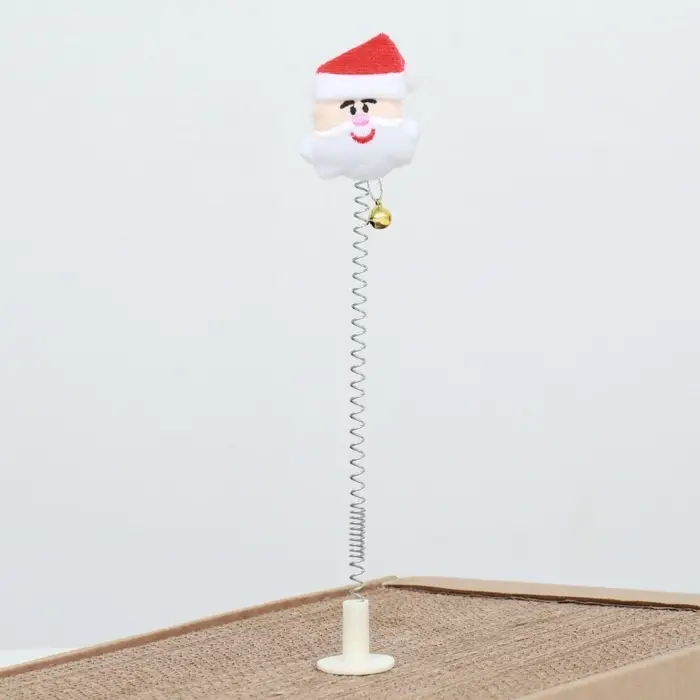 Игрушка-дразнилка для кошек &laquo;Дед мороз&raquo;, с креплением на когтеточку