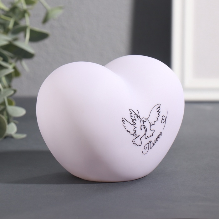 Ночник Ночник "Сердце" (Голуби) LED 3хLR44 8х11х7см