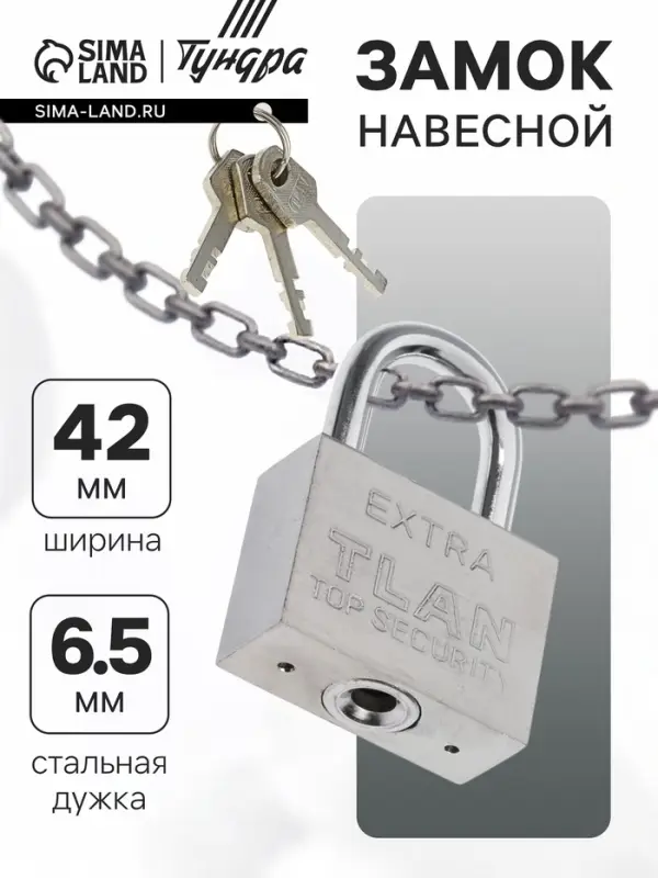 Замок навесной, тип 5, 6&times;50 мм