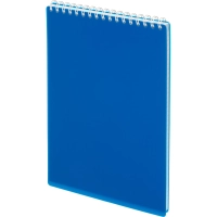 Блокнот А5 80 л. Attache Economy, мет.гребень,пласт.обл,синий, клетка