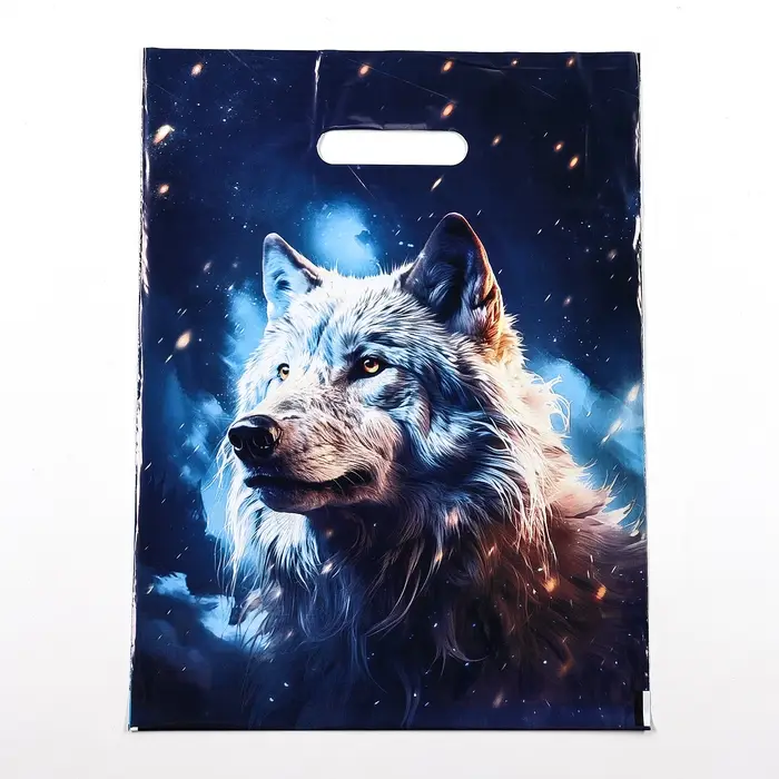 Пакет «Волк», полиэтиленовый с вырубной ручкой, 30×40 см, 50 мкм