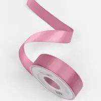 Лента атласная TEIRA, двухсторонняя, 25 мм, 25&plusmn;1 м, розовая №165