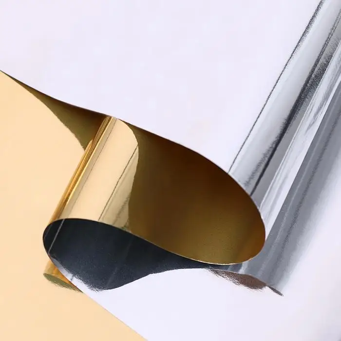 Полисилк односторонний матовое золото + серебро , 1 х 20 м