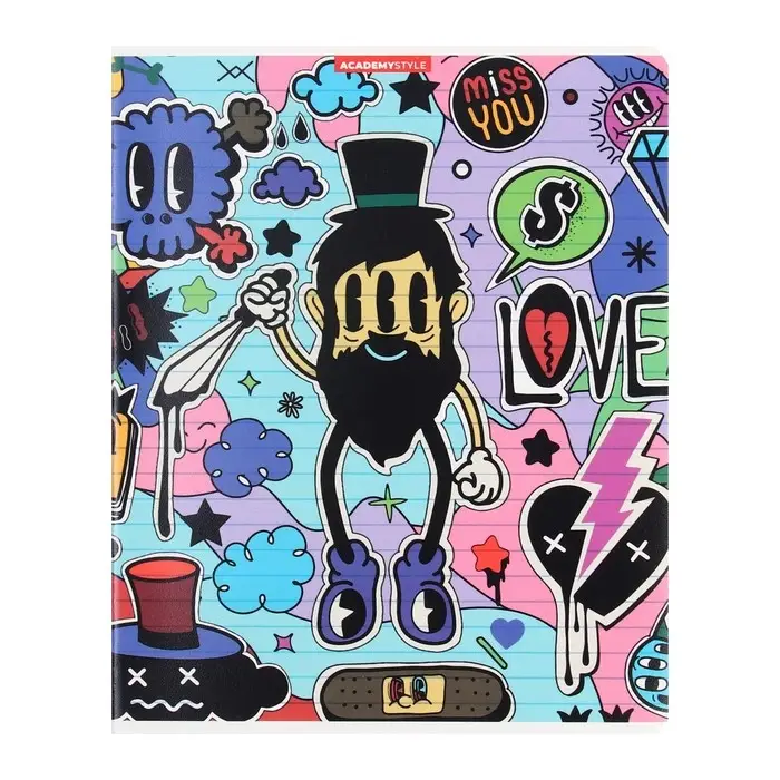 Тетрадь 48 листов в клетку, «Абсурд», обложка мелованный картон, МИКС Тетрадь 48 листов в клетку, «Абсурд», обложка мелованный картон, МИКС