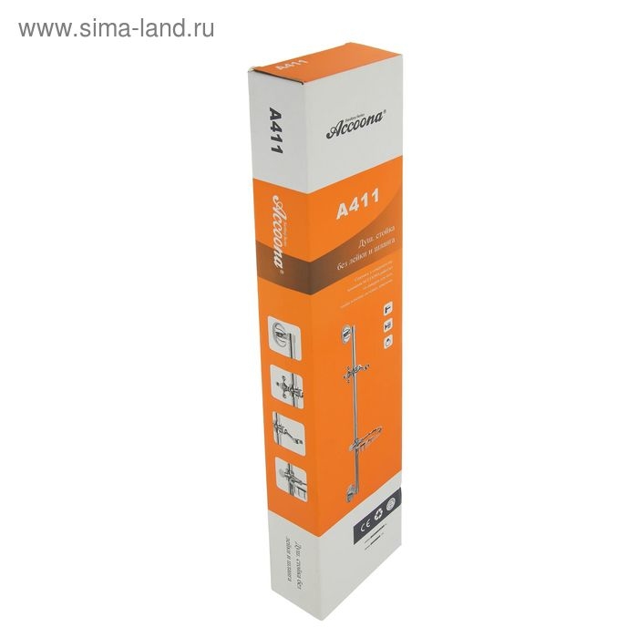 Стойка душевая Accoona A411, с металлической мыльницей, хром Стойка душевая Accoona A411, с металлической мыльницей, хром