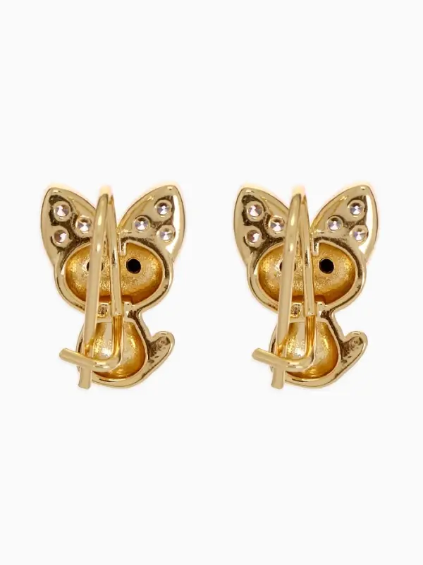 Серьги детские Серьги детские "Выбражулька" котик, цвет белый в золоте