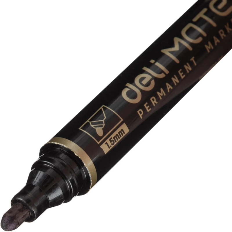 Маркер перманентный Deli Mate 1,5-3 мм черный кругл.нак.EU10220